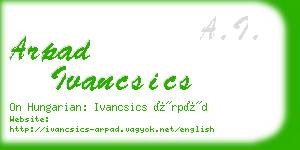 arpad ivancsics business card